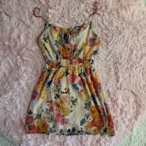 Vibrant Floral Mini Dress with Adjustable Straps